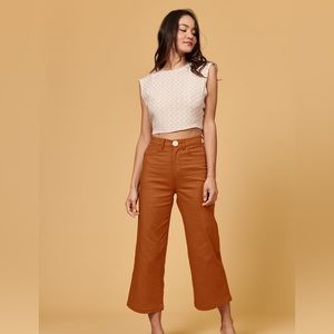Whimsy + Row Flora pant in Tan NWT